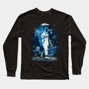 Astronaut Meteor Shower Space Long Sleeve T-Shirt